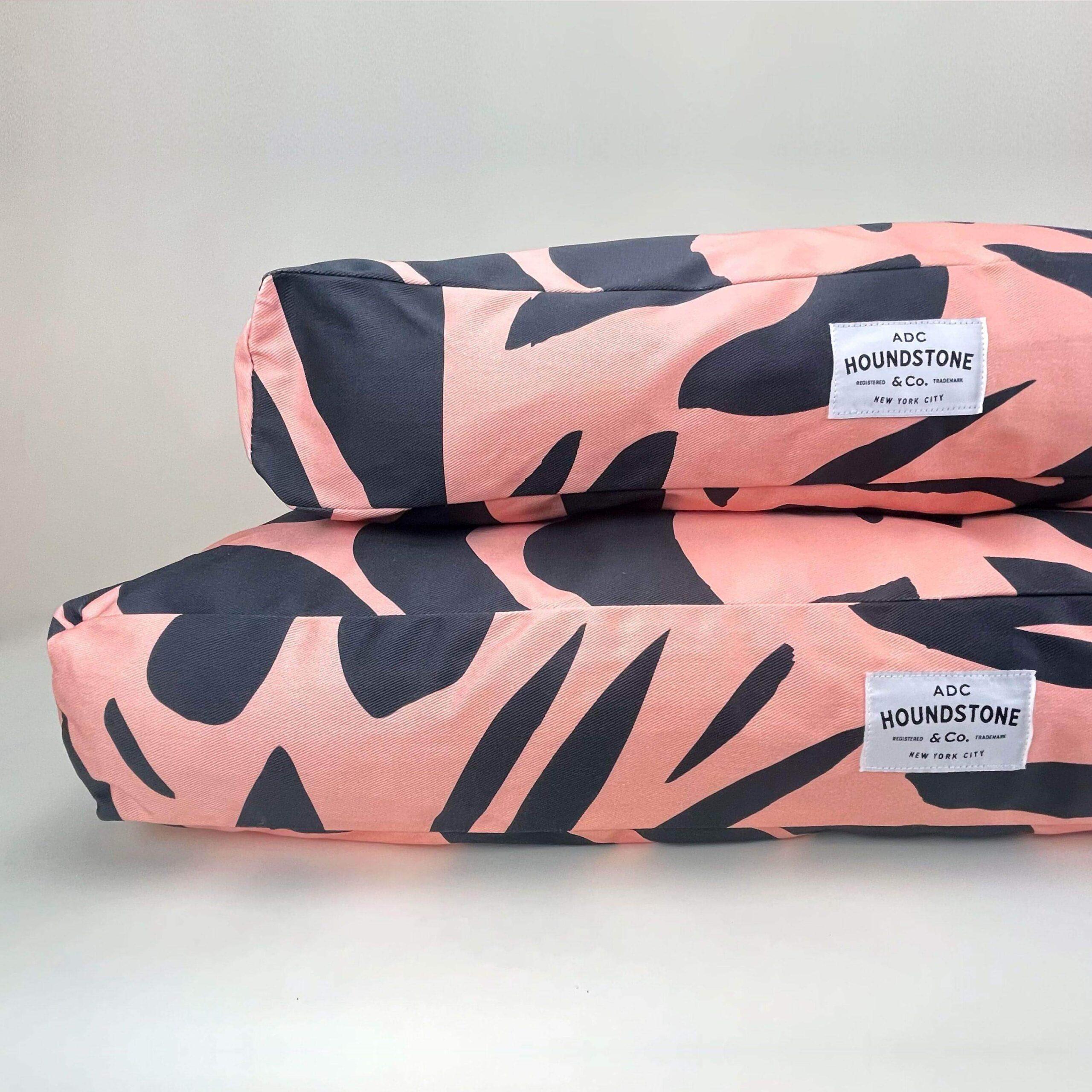 Houndstone Dog Bed, Waterproof Liner, Made in USA - Block Print Floral - Image 8
