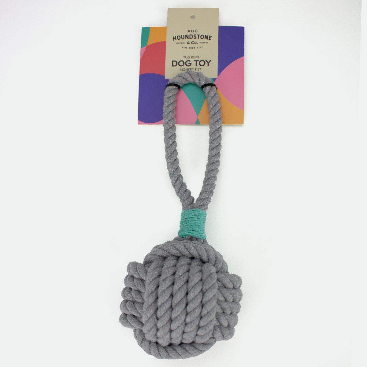 Dog Rope Toy with Handle, Grey, Large - Image 2