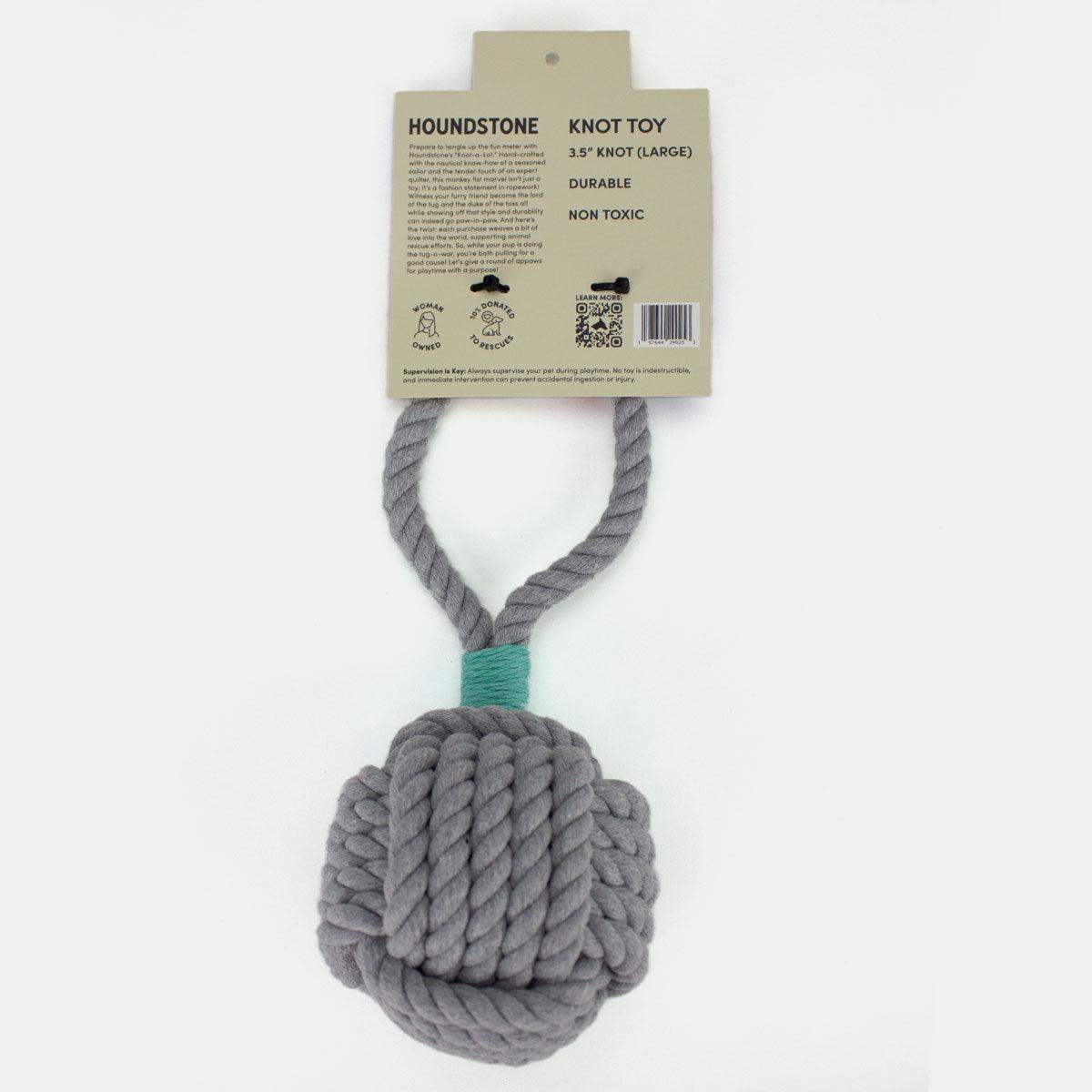 Dog Rope Toy with Handle, Grey, Large - Image 3