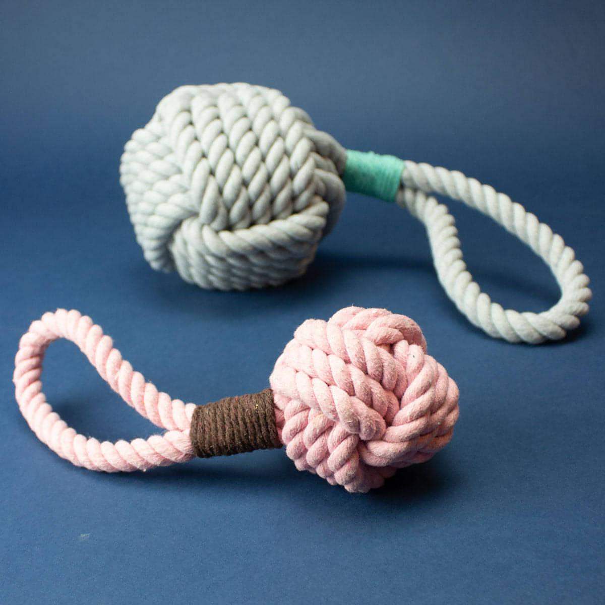 Dog Rope Toy with Handle, Grey, Large - Image 4