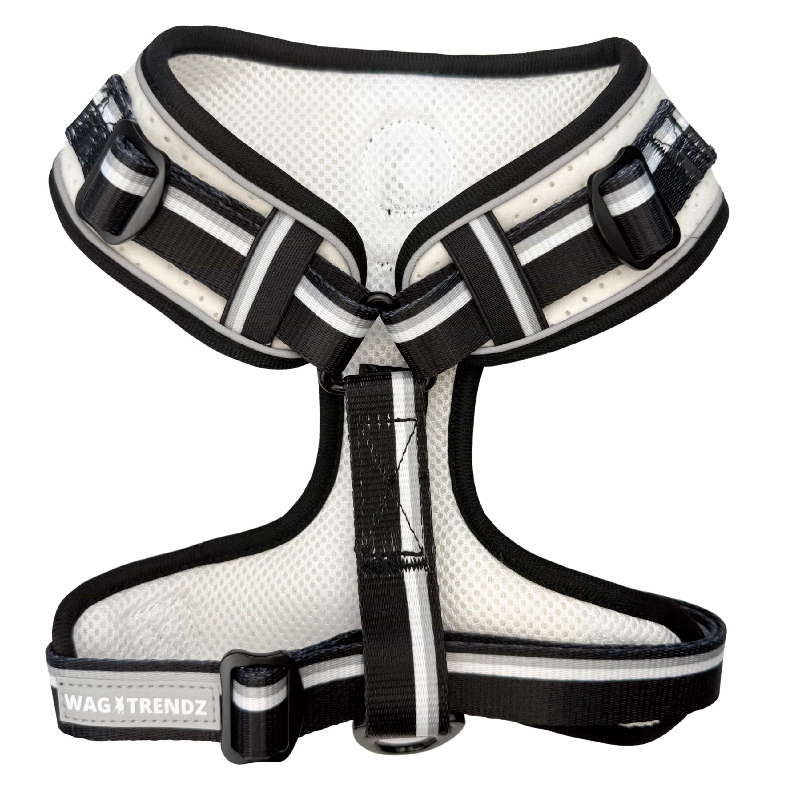 NeoCool Sport Dog harness with black straps and white mesh on a white background