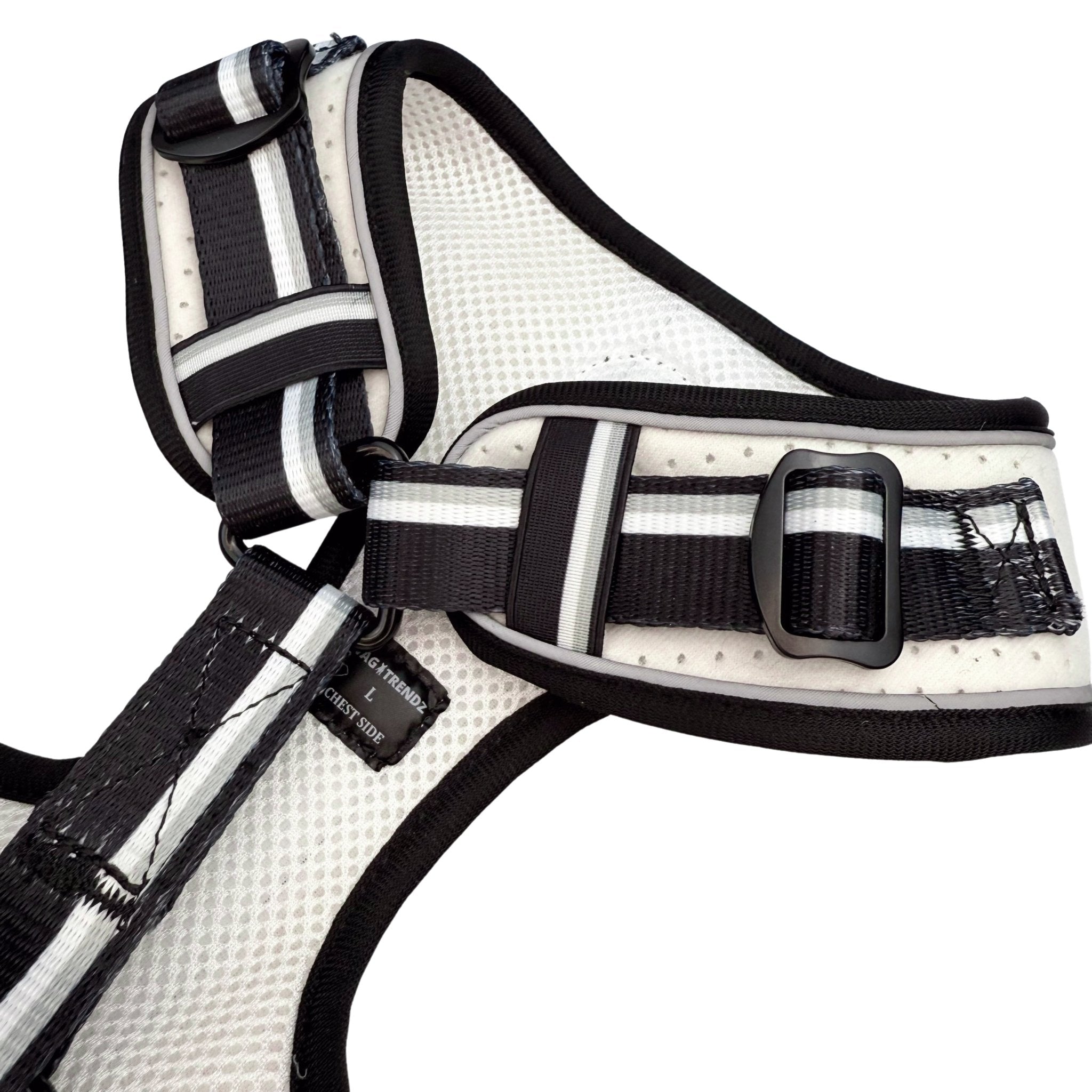 NeoCool™ Sport Dog harness with black and white design on a white background