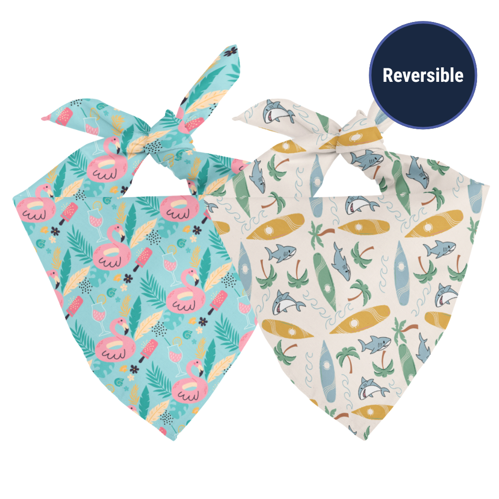 Double sided beach bandana on a white background.