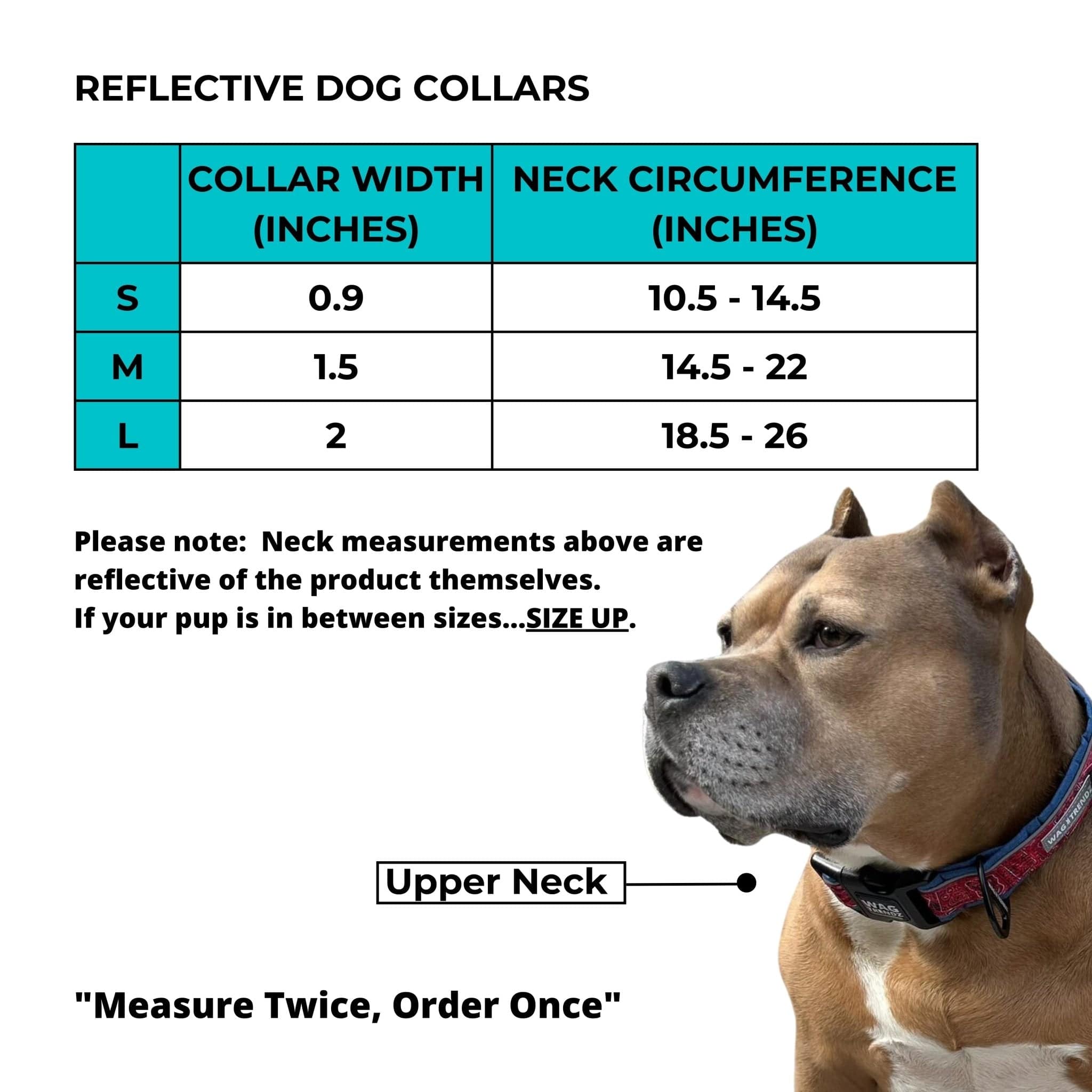 NeoCool™ Sport Dog Collar in Purple - Size Chart - Wag Trendz