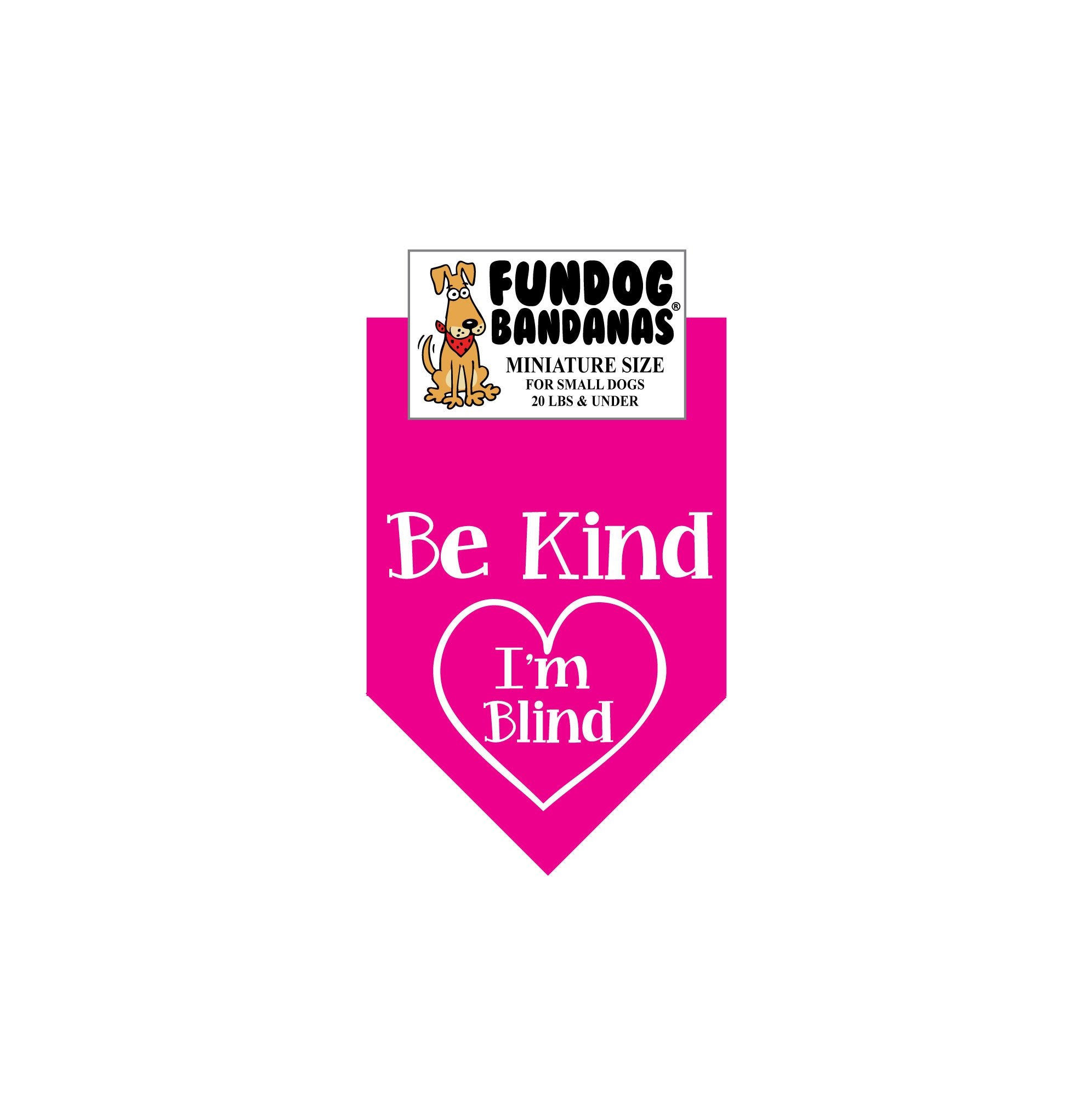Wholesale 10 Pack - Be Kind; I'm Blind Bandana - Assorted Colors - FunDogBandanas