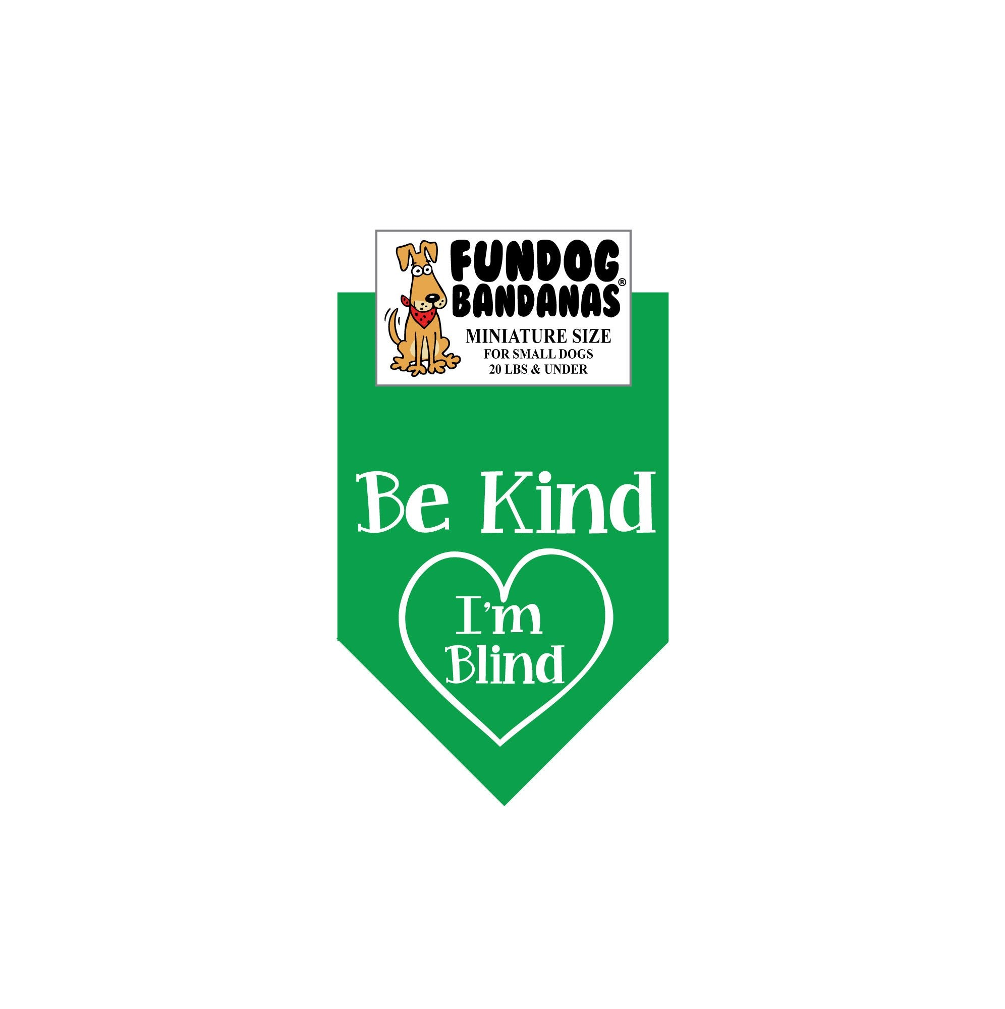 Wholesale 10 Pack - Be Kind; I'm Blind Bandana - Assorted Colors - FunDogBandanas