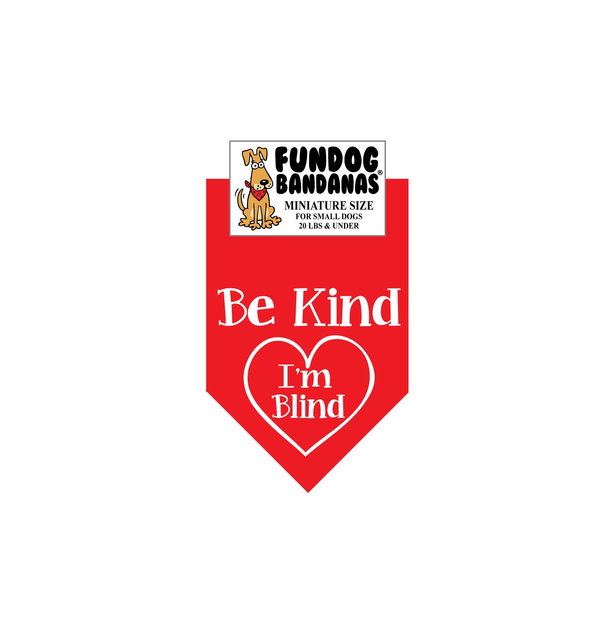 Wholesale 10 Pack - Be Kind; I'm Blind Bandana - Assorted Colors - FunDogBandanas
