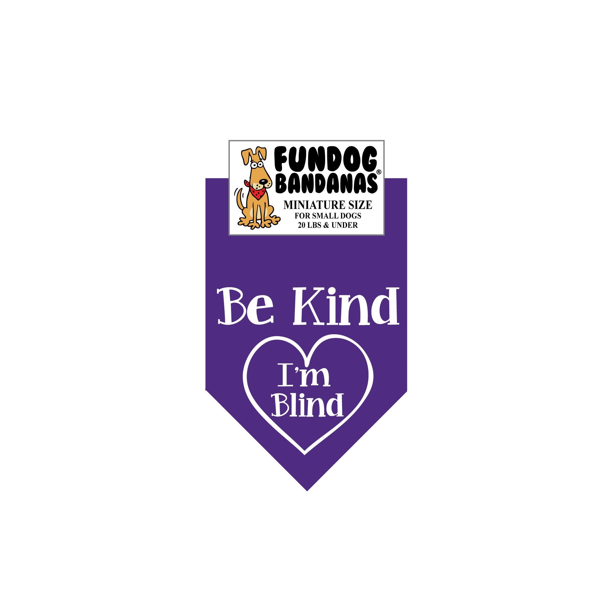 Wholesale 10 Pack - Be Kind; I'm Blind Bandana - Assorted Colors - FunDogBandanas