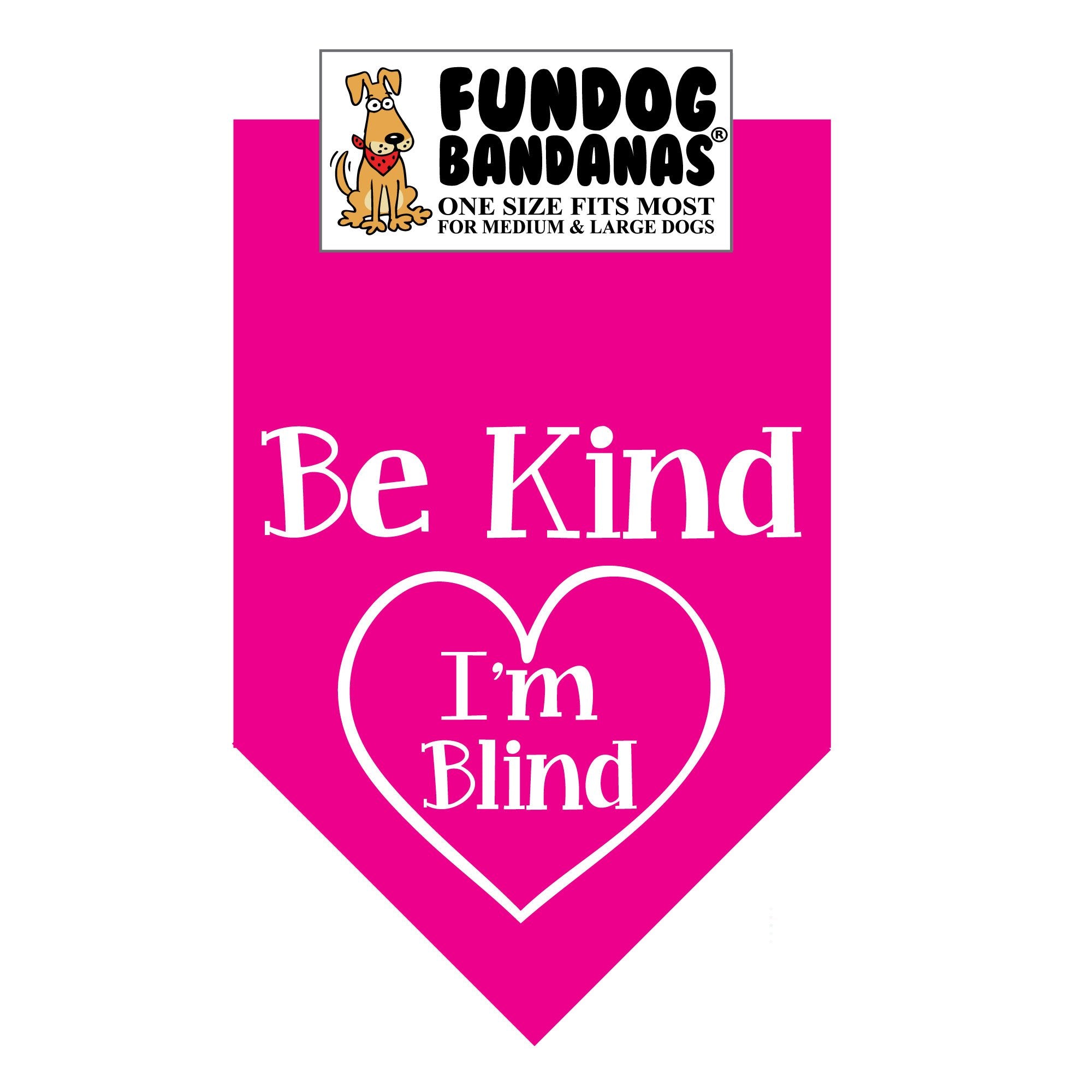 Wholesale 10 Pack - Be Kind; I'm Blind Bandana - Assorted Colors - FunDogBandanas