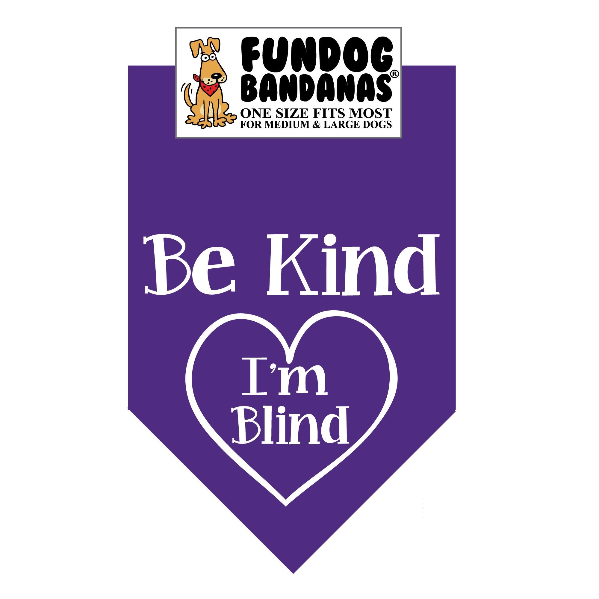 Wholesale 10 Pack - Be Kind; I'm Blind Bandana - Assorted Colors - FunDogBandanas
