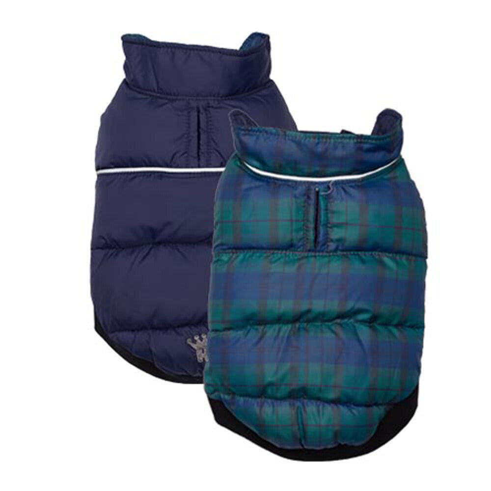 Navy / Plaid Flex-Fit Reversible Puffer