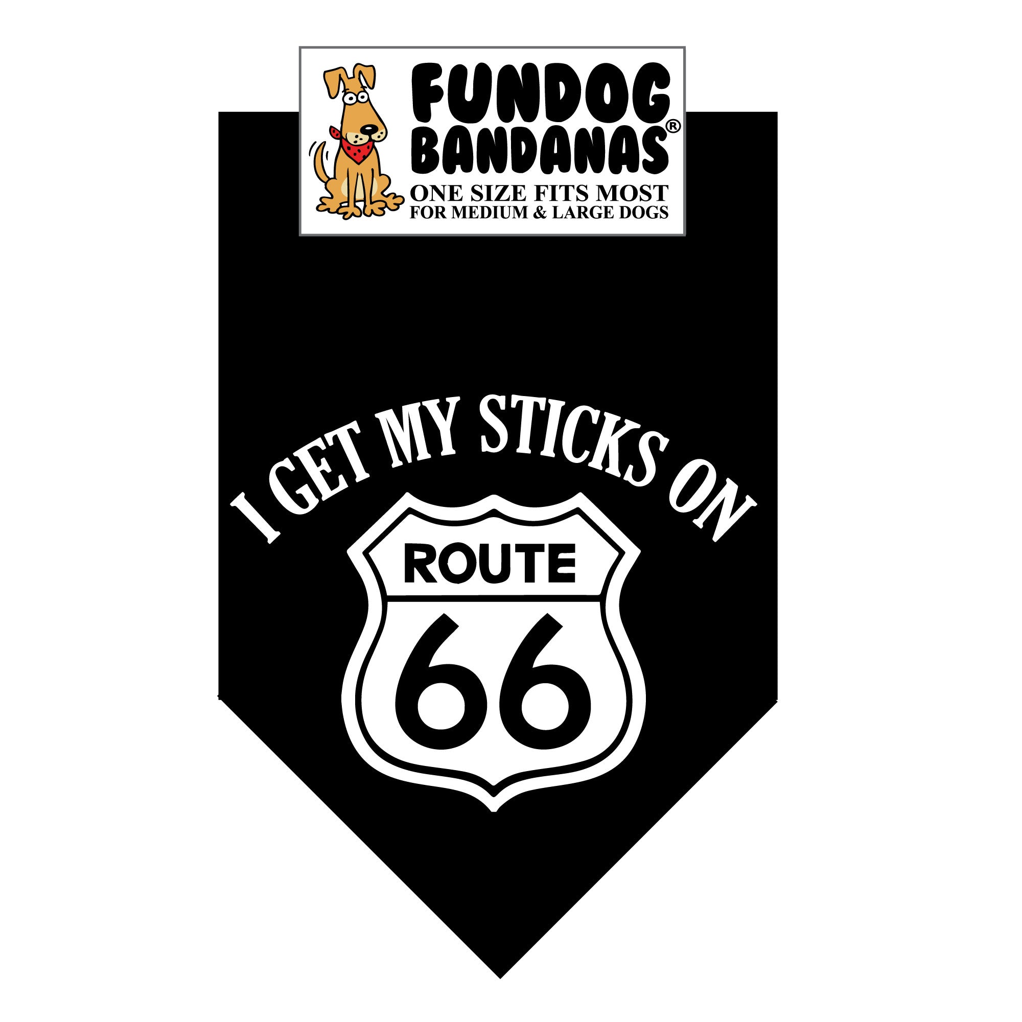 Wholesale Pack - I Get My Sticks on Route 66 Bandana - Image 4