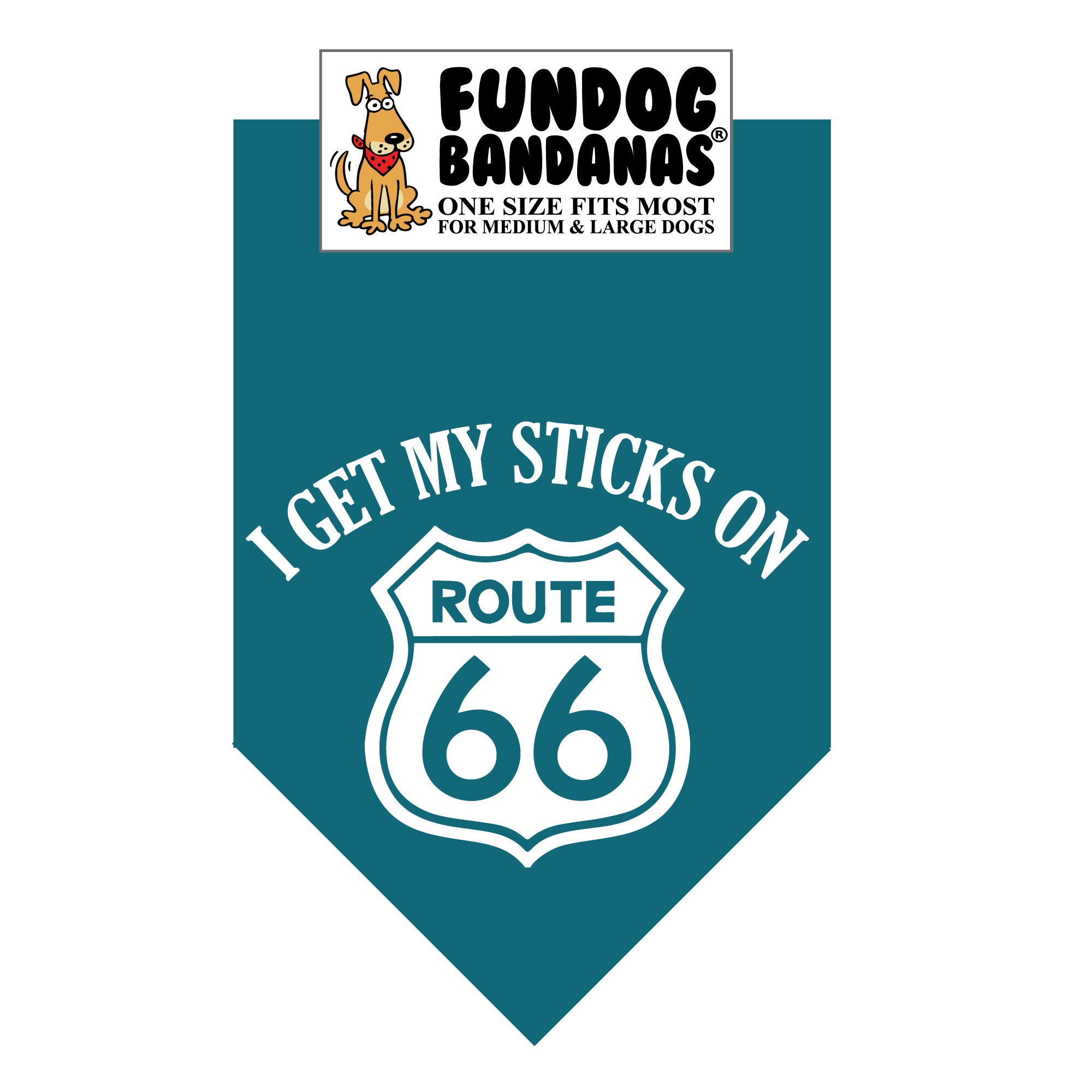 Wholesale Pack - I Get My Sticks on Route 66 Bandana - Image 2