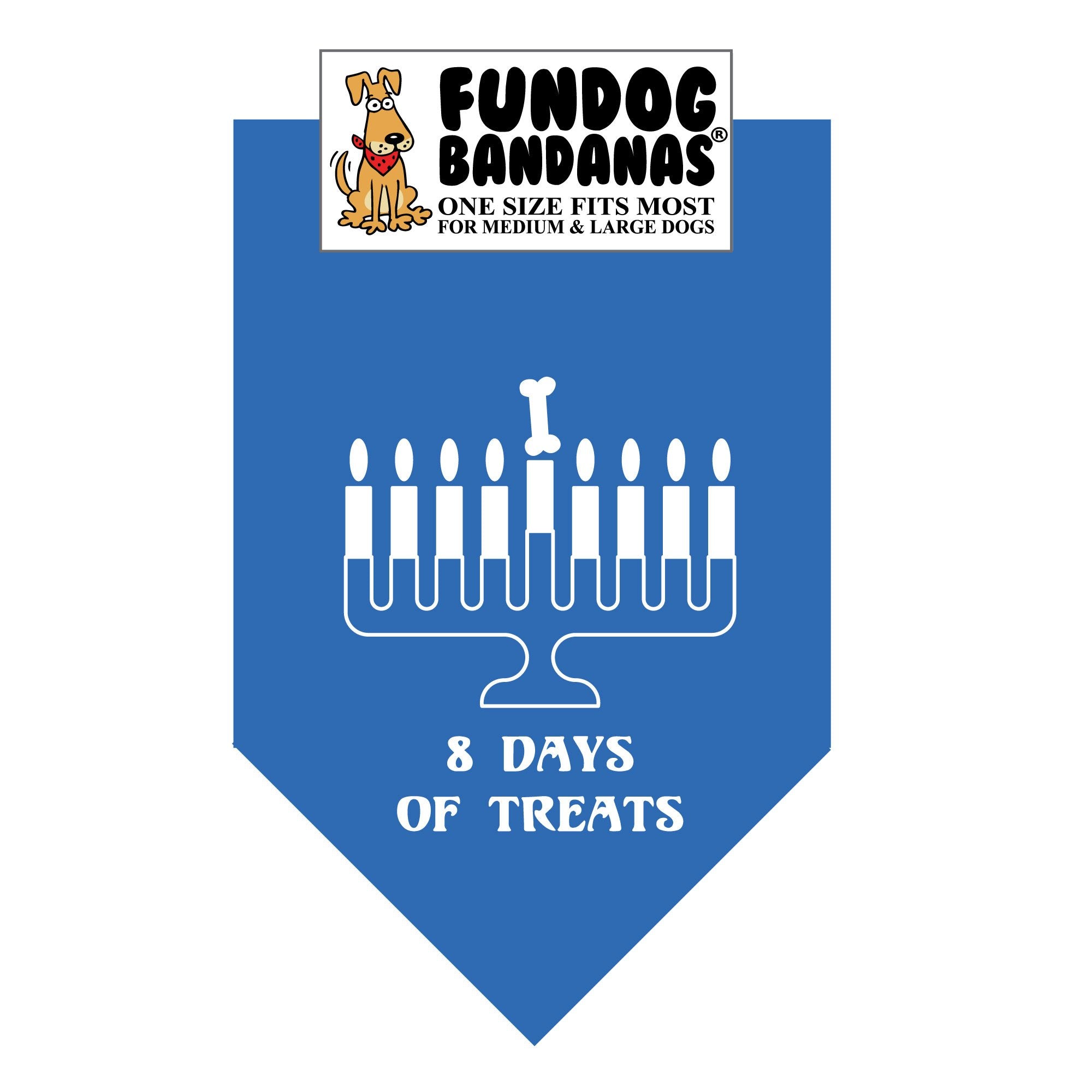 Wholesale 10 Pack - Chanukah 8 Days of Treats - Mirage Blue - FunDogBandanas