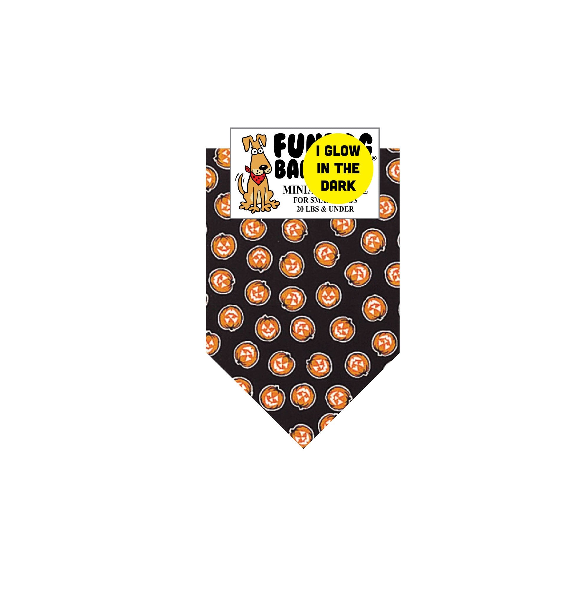 Wholesale 10 Pack - T0071 Bandana, All Over Glow Pumpkin - FunDogBandanas