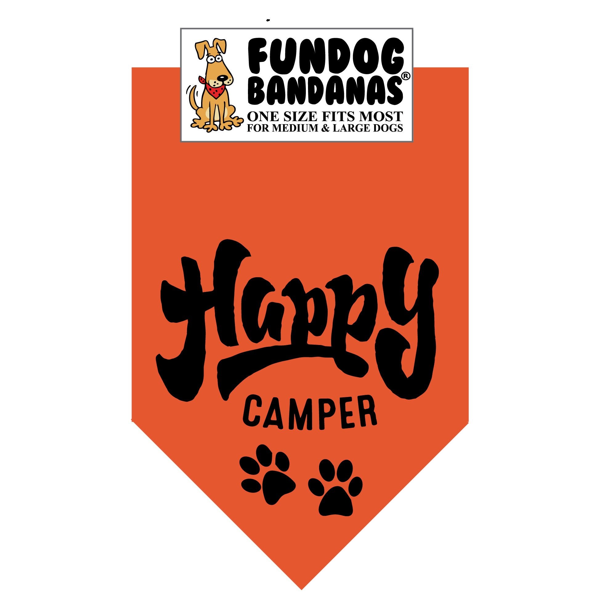 Wholesale 10 Pack - Happy Camper Bandana - Assorted Colors - FunDogBandanas