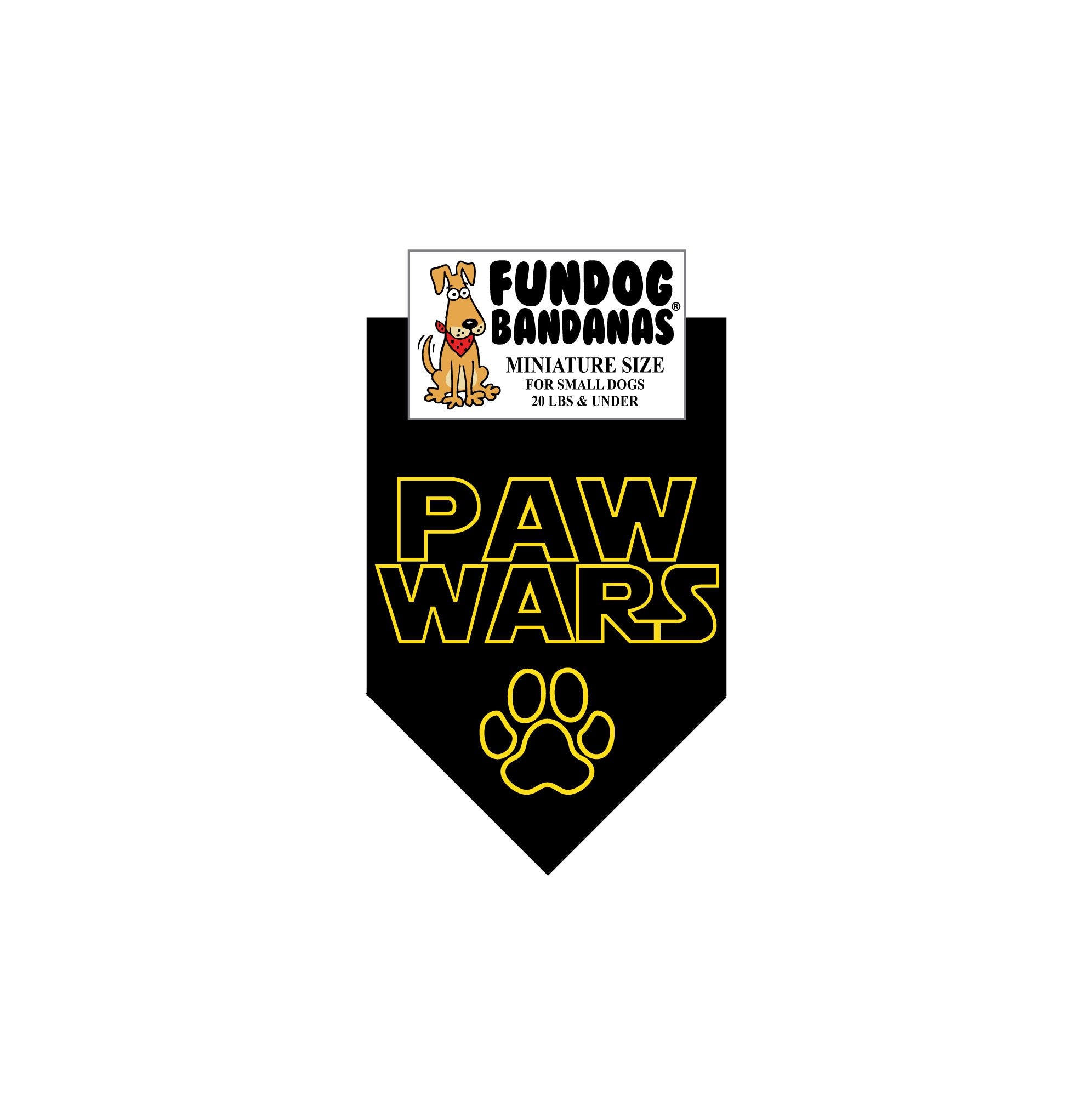 Wholesale 10 Pack - PAW WARS Bandana - Black Only - FunDogBandanas