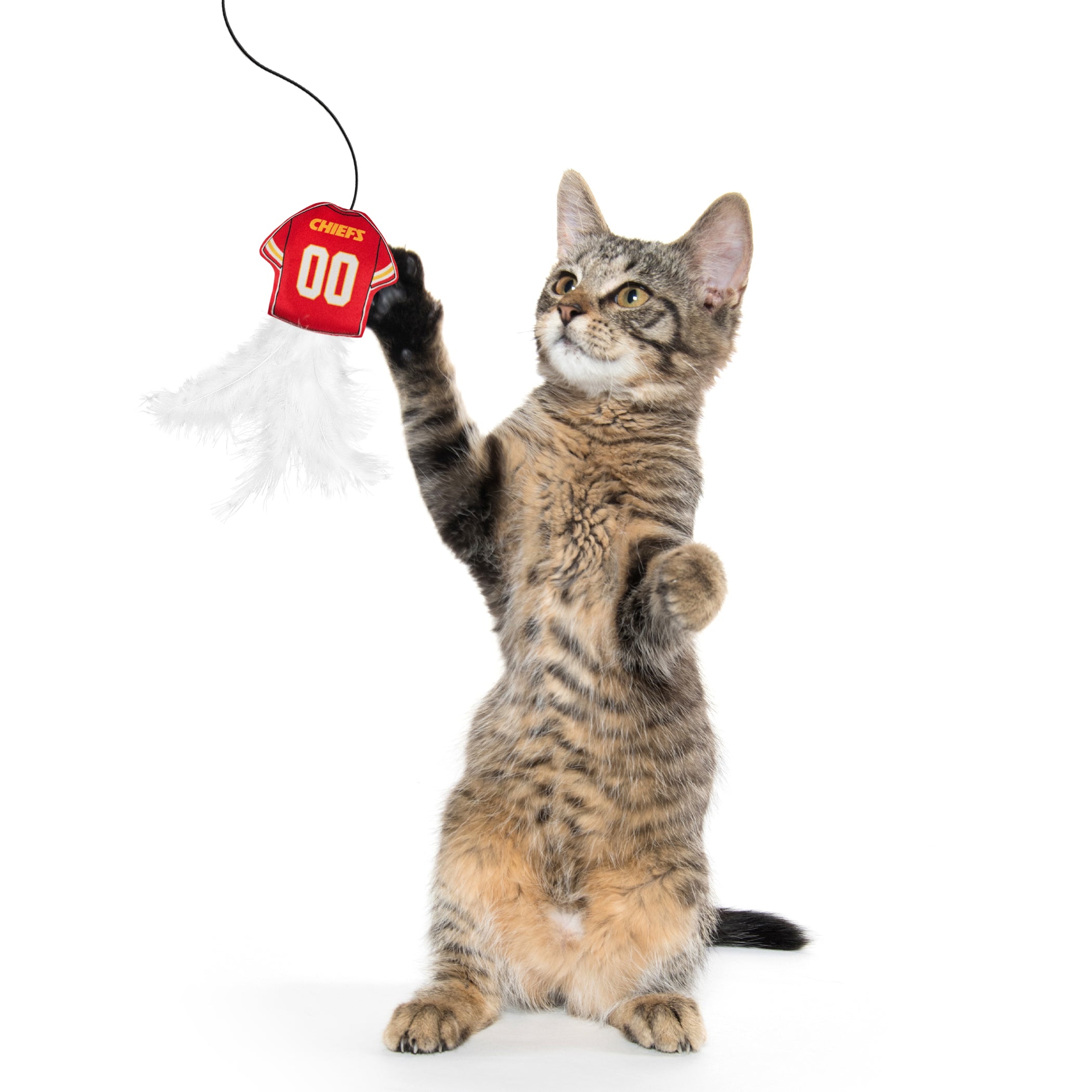 KANSAS CITY CHIEFS TEAM JERSEY WAND WITH CAT NIP - Image 2
