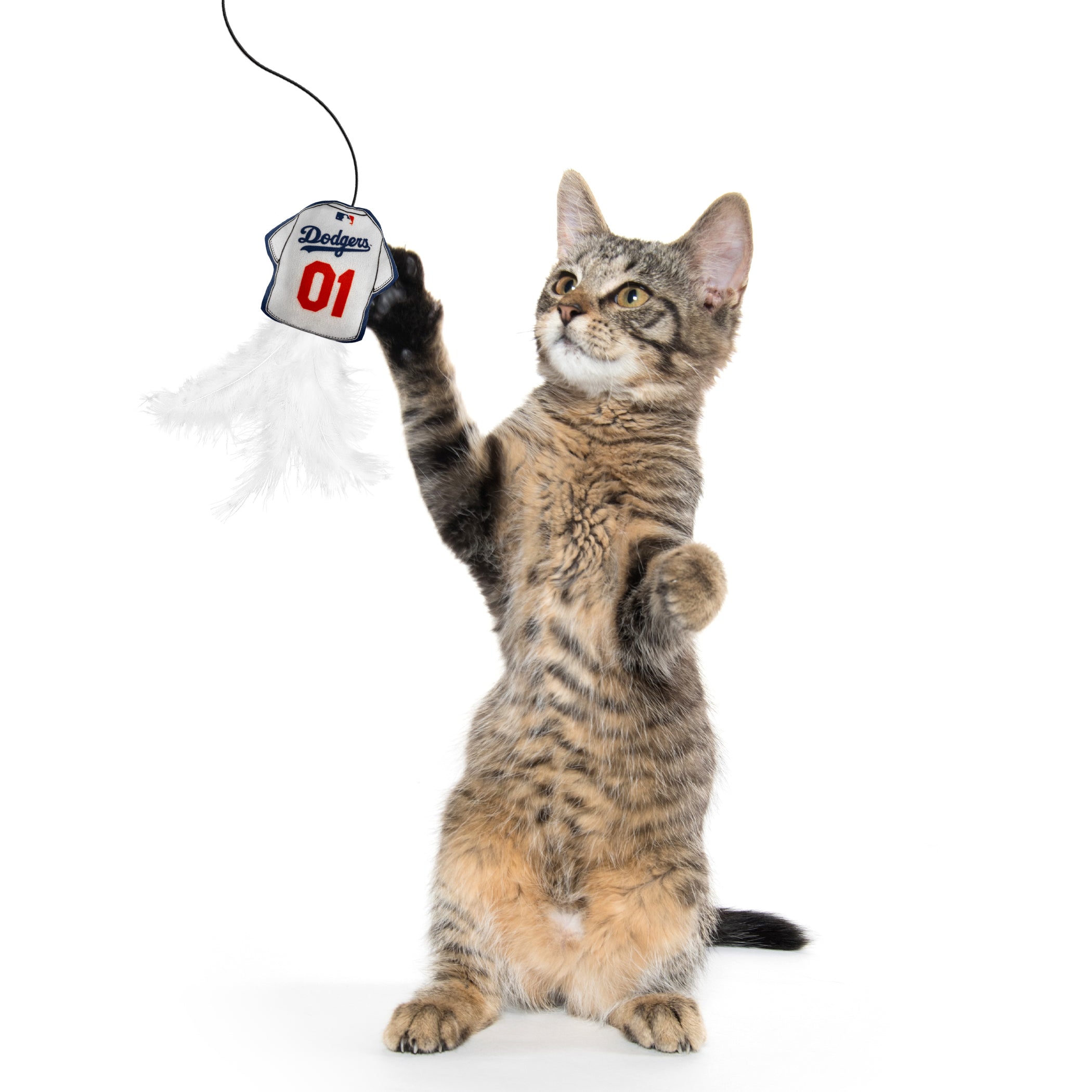 LOS ANGELES DODGERS TEAM JERSEY WAND WITH CAT NIP - Image 2