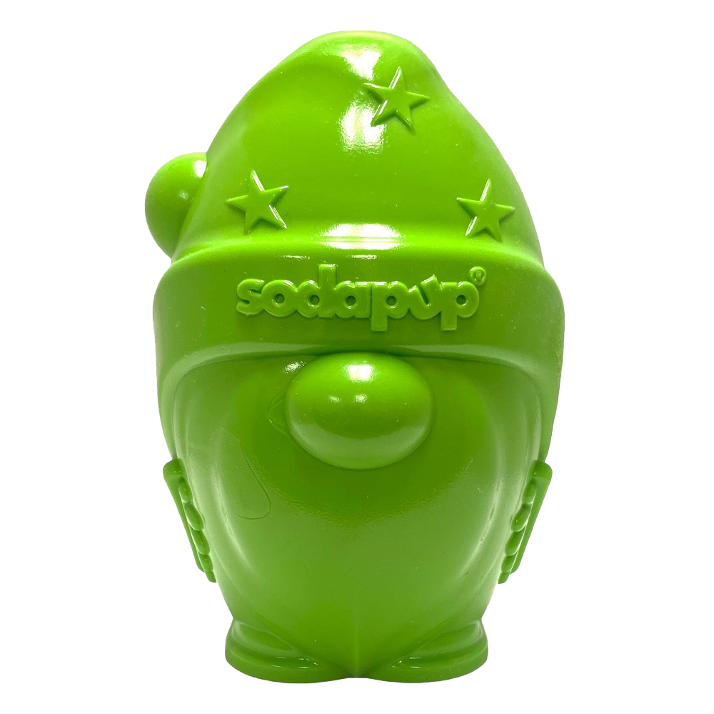 SodaPup Gnome Rubber Dog Chew Toy Heavy Chewers | Floating Treat Dispenser USA Made