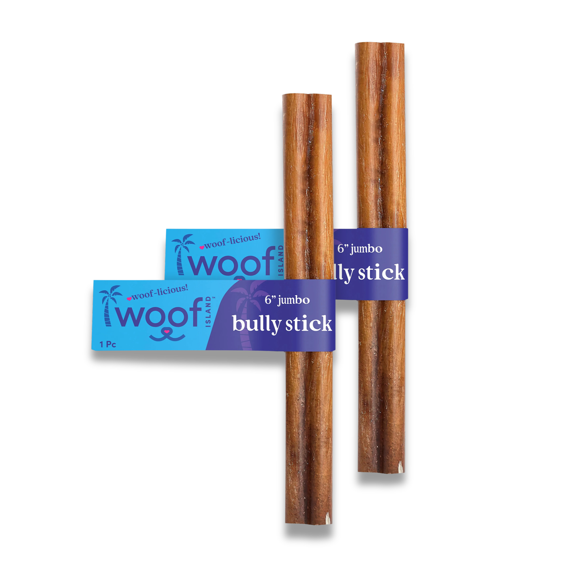 Woof Island Jumbo Beef Bully Stick, All Natural Single Ingredient Rawhide-Free Dog Chew for Aggressive Chewers 6 Inch - Image 2