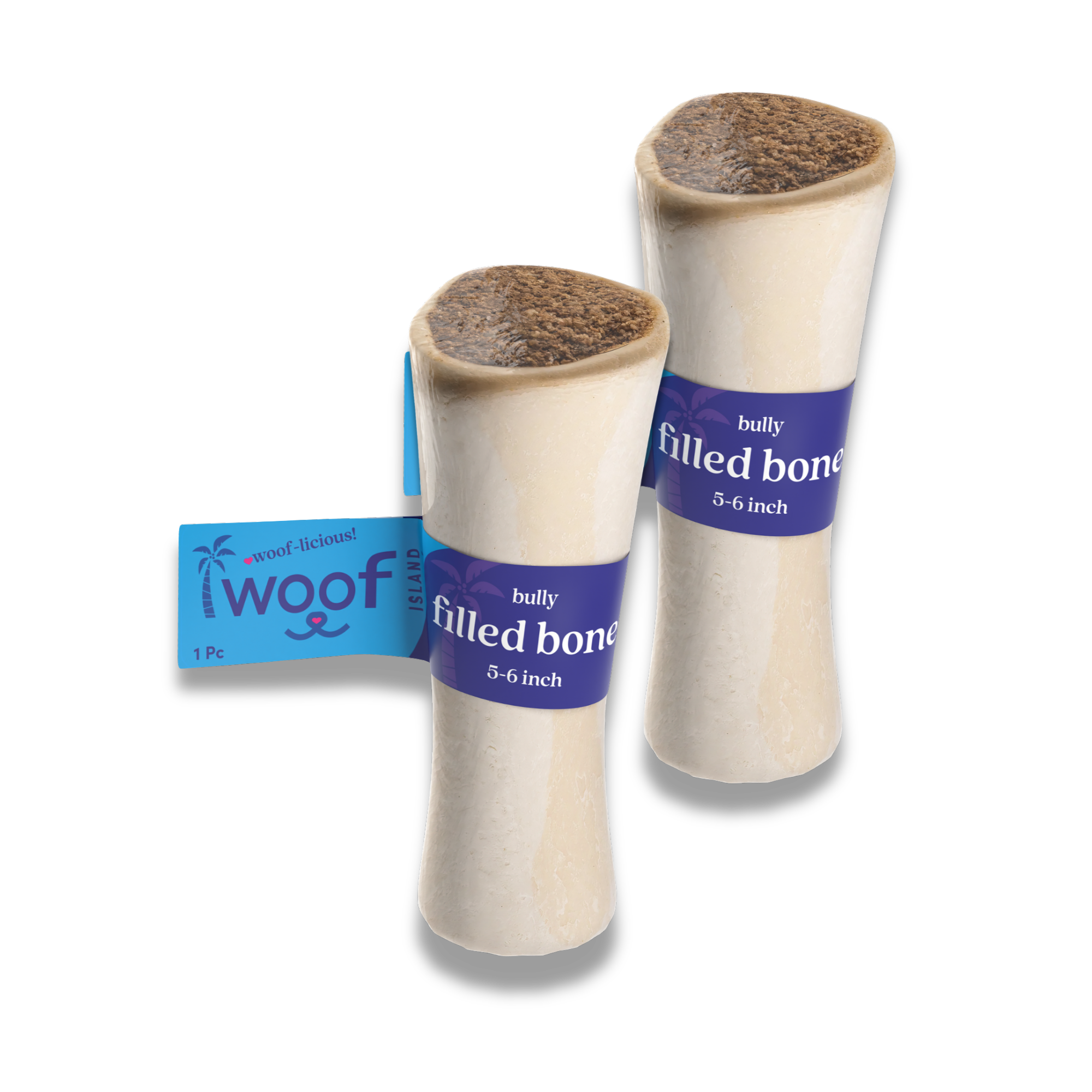 5-6" Bully Stick Filled Bone Chew - Long Lasting Dental Dog Treat