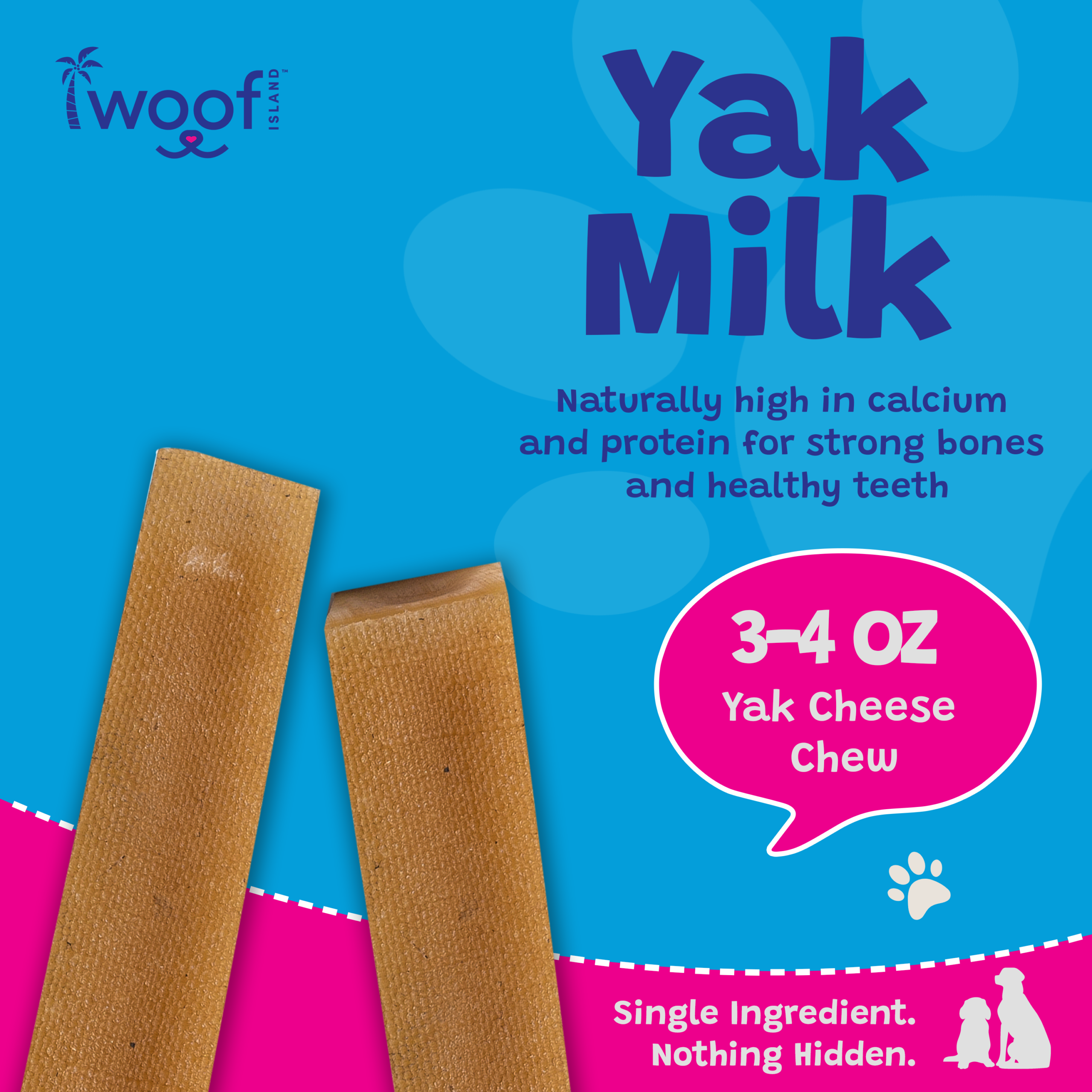 Woof Island Himalayan Yak Cheese Dog Chew, 100% Lactose-Free, Grain-Free & Long-Lasting Hard Cheese Chew 3–4 oz - Image 3