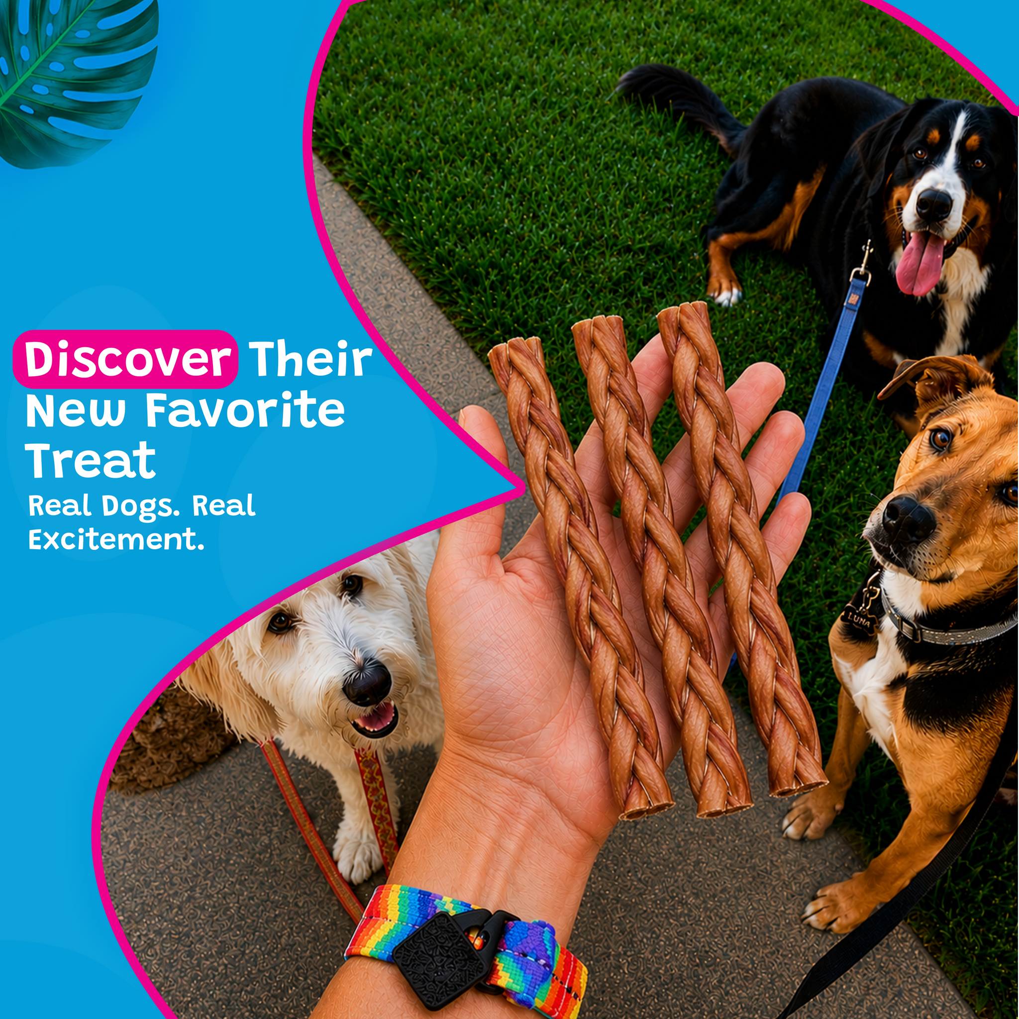 Woof Island Braided Beef Bully Stick, Odor-Free All Natural Single Ingredient Rawhide-Free Dog Chew for Aggressive Chewers 12 Inch - Image 6