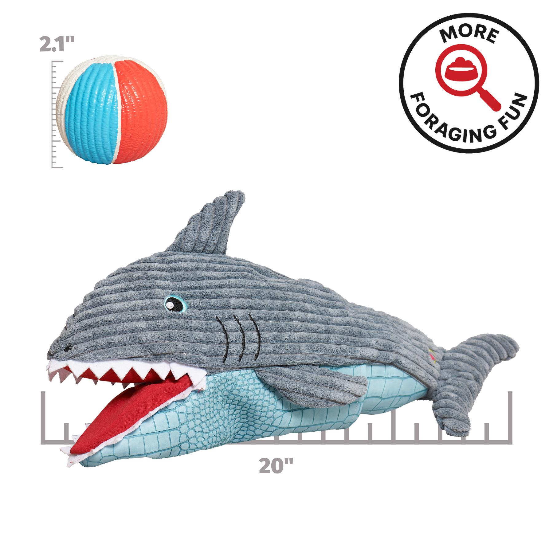 HuggleSnuffles™ Chomp & Chase — Finn Shark Puppet + Ruff-Tex® Beach Ball - Image 7