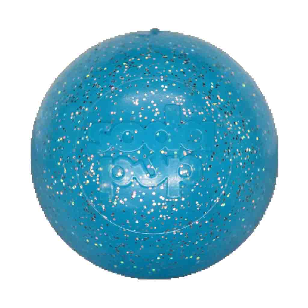SodaPup Glitter Ball 2-Pack Dog Toy | Soft Rubber Floating Fetch Treat Dispenser USA Made