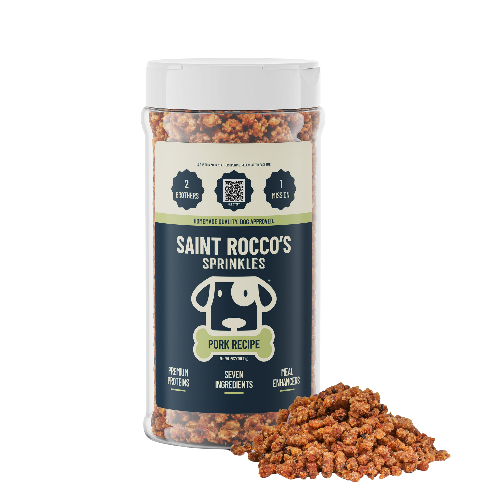 Container of Saint Rocco's Pork Sprinkles