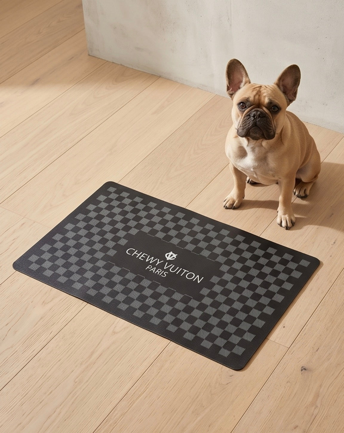 Black Checker Chewy Vuiton Placemat - Image 3