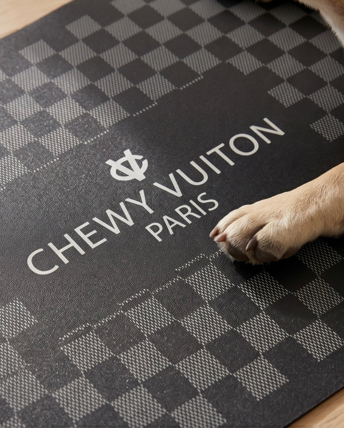 Black Checker Chewy Vuiton Placemat - Image 4