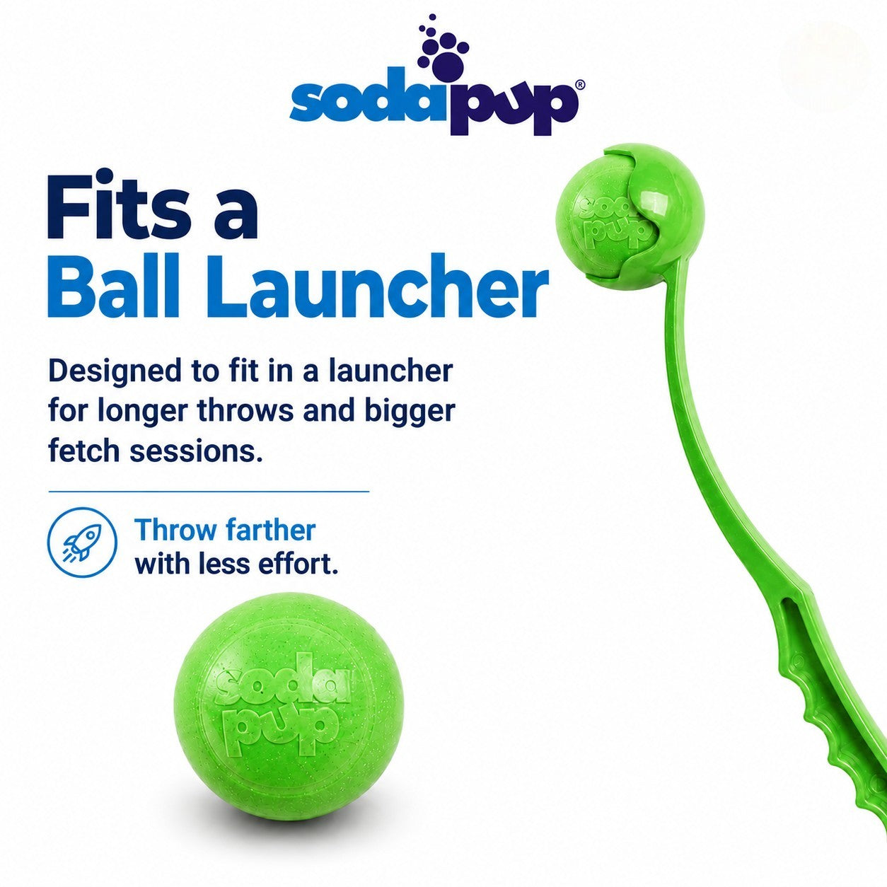 SodaPup Green Glitter Ball 2-Pack Dog Toy | Soft PUP-X Rubber Floating Fetch Treat Dispenser USA Made