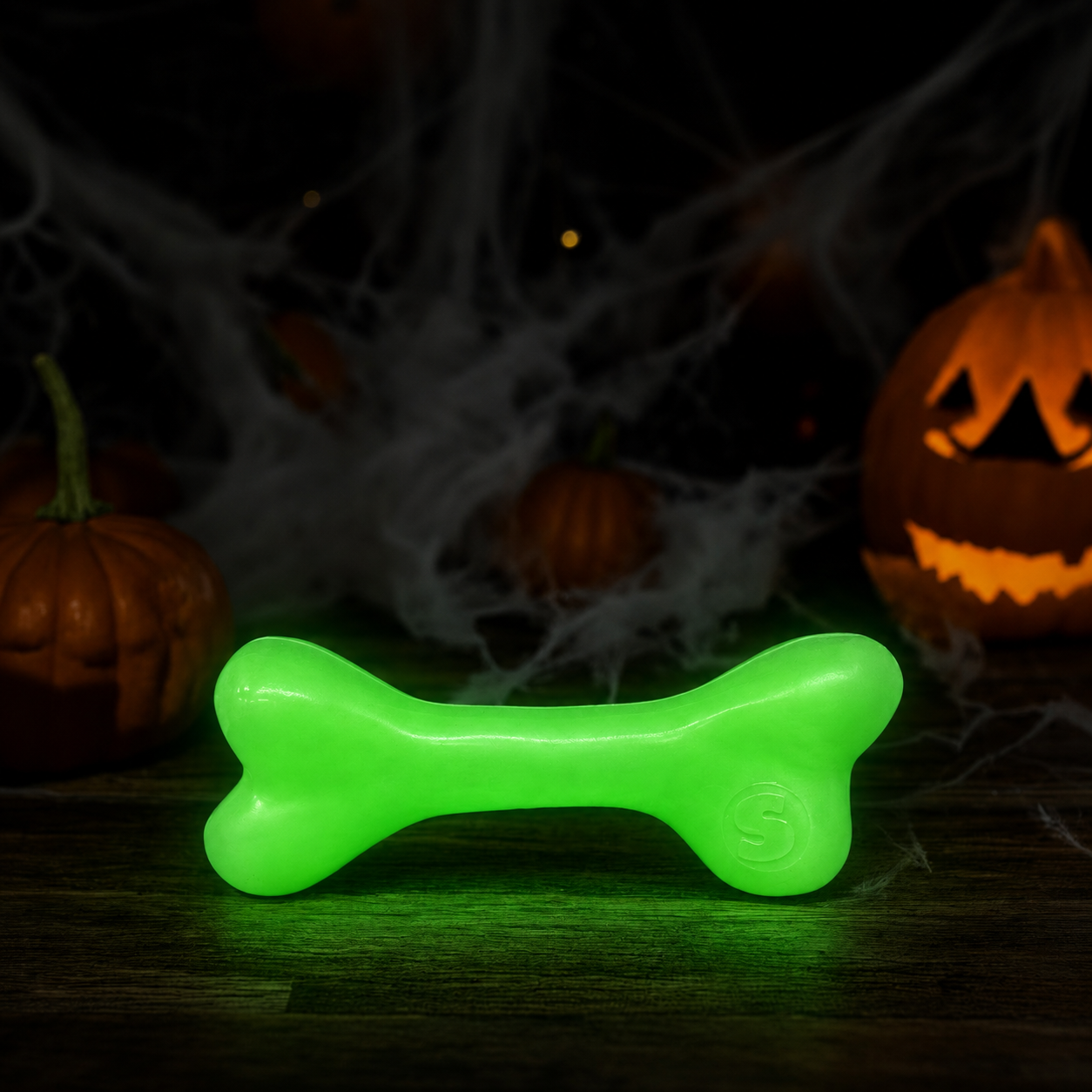 SodaPup PUP-X Rubber Glow Dark Chew Bone Dog Toy Durable, Floats, Large Dogs | USA