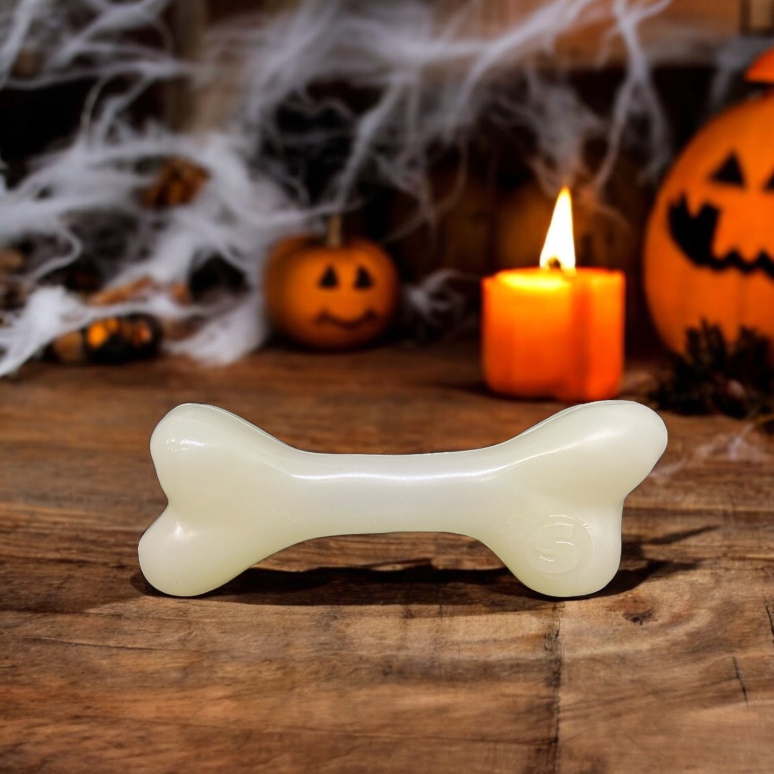 SodaPup PUP-X Rubber Glow Dark Chew Bone Dog Toy Durable, Floats, Large Dogs | USA