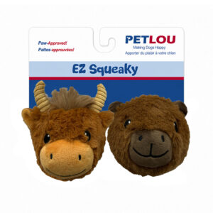 4" EZ Squeaky Ball Twin Pack - Capybara & Highland Cow