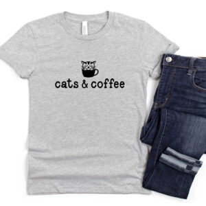 Cats & Coffee Shirt | People Shirt | Dog Lover Tee | T-Shirt