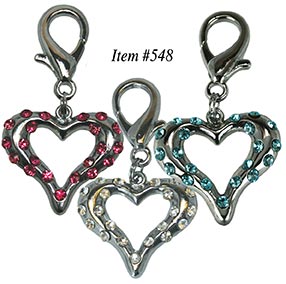Glittering Open Heart Charm