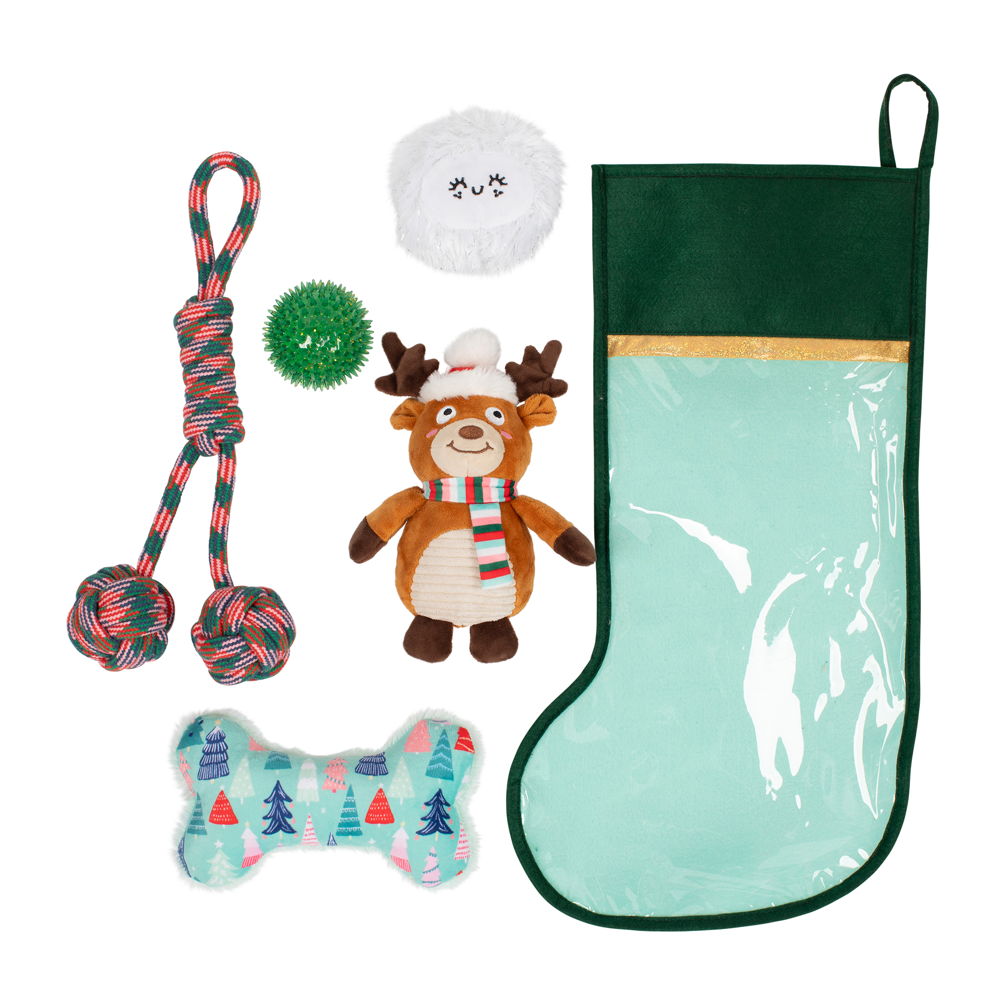 HAPPY PAWLIDAYS DOG TOY STOCKING