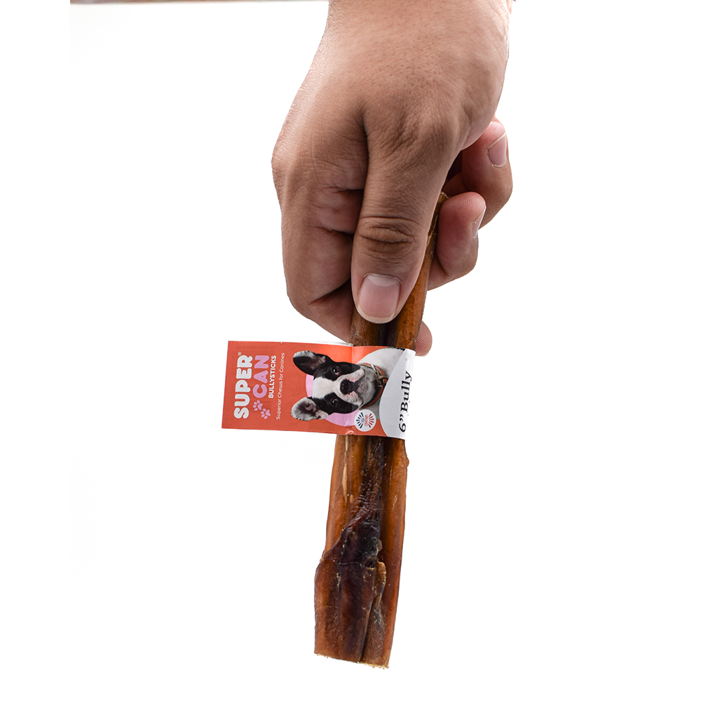 Single unit 6 inch Mega Monster Bully Stick by SuperCan – premium long-lasting dog chew