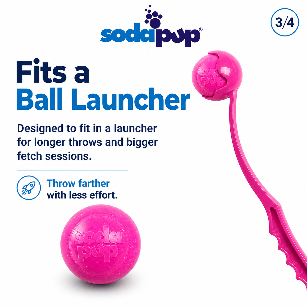 SodaPup Glitter Ball Dog Toy | Soft PUP-X Rubber Floating Fetch Treat Dispenser USA Made