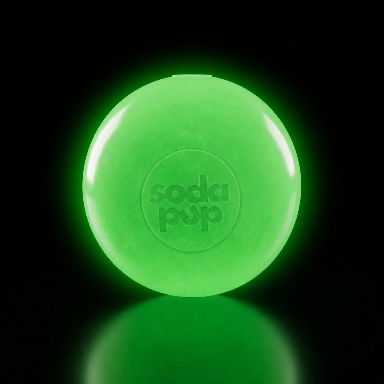 SodaPup Squeak Ball Durable Squeaky Dog Toy, Floats, Chew Toy | USA Made Large Squeaker glow dark