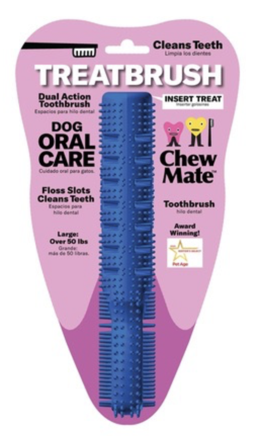 LARGE Dual Action TREATBRUSH Natural Rubber Dual Action TREATBRUSH Toothbrush Wholesale 8 Pack WP