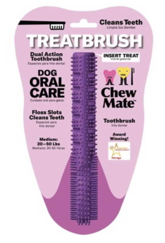 MEDIUM Dual Action Natural Rubber TREATBRUSH Toothbrush Wholesale 8 Pack WP