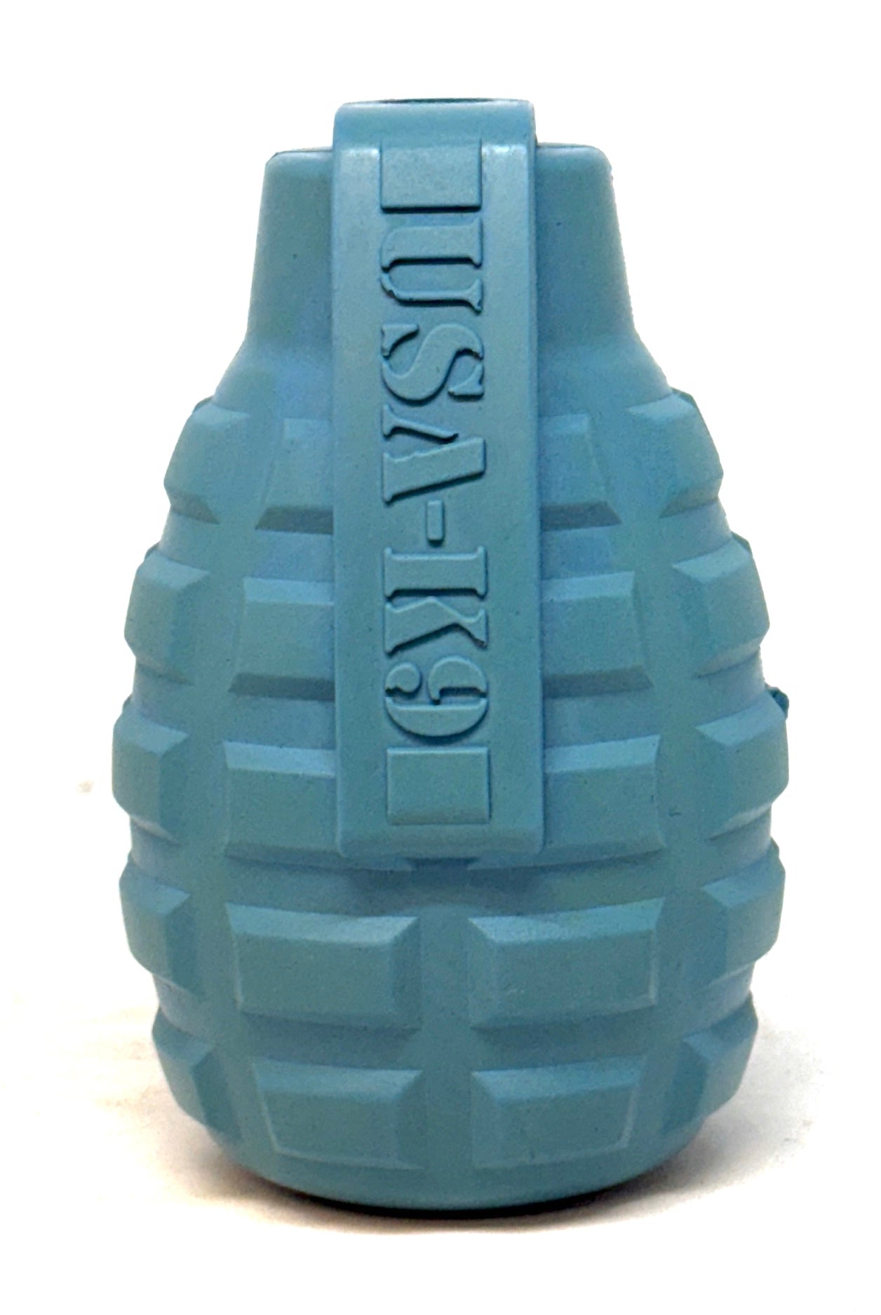 SodaPup USA-K9 Grenade Rubber Dog Chew Toy | K9 Handler eDispenser Red & Blue USA Made MEDIUM STEEL