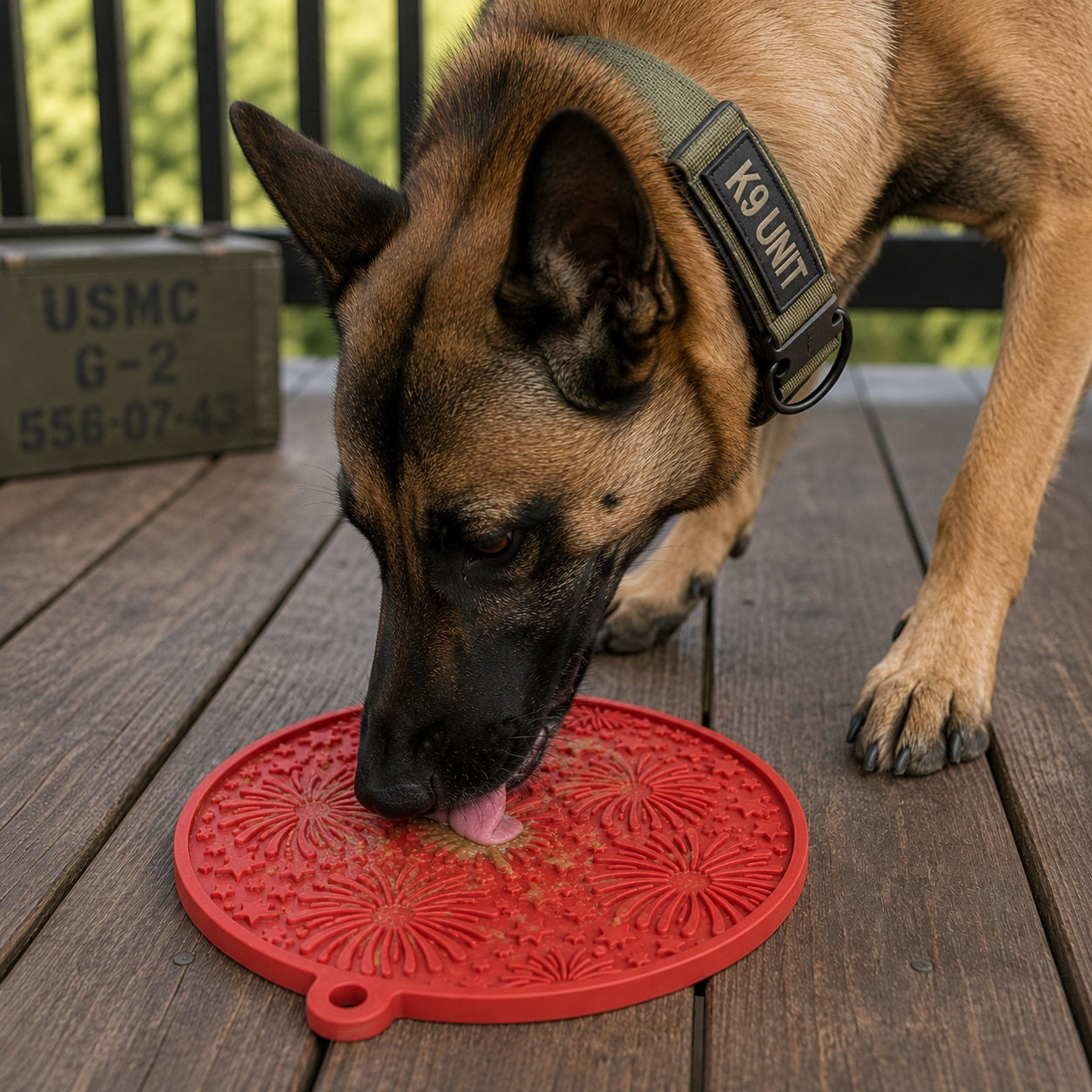 SodaPup USA-K9 Fireworks Design eMat Enrichment Lick Mat Dogs Cats Suction Cups | USA Made