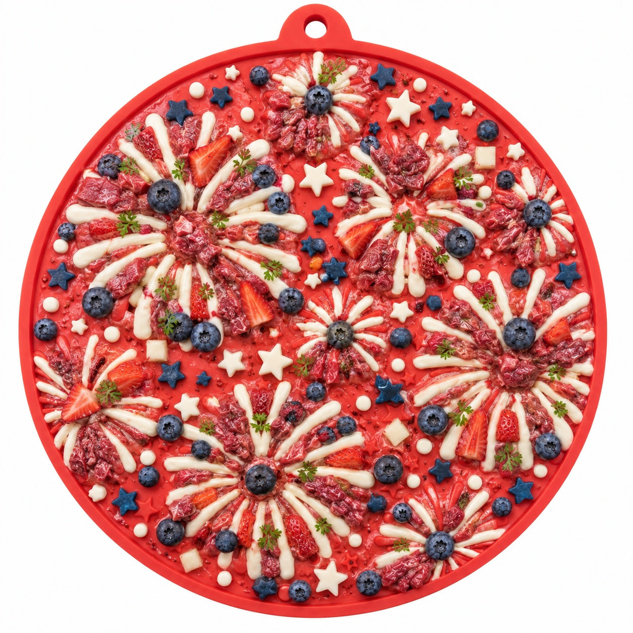 SodaPup USA-K9 Fireworks Design eMat Enrichment Lick Mat Dogs Cats Suction Cups | USA Made