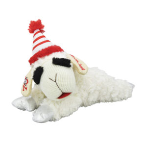 Multipet Lambchop Birthday 70th Plush Dog Toy 10.5"