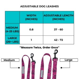 NeoCool Sport Adjustable leash in purple - Size Chart - Wag Trendz